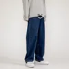 Moda coreana masculina calça saltada clássica unissex homem reto jeans wieleg calça hip hop hip bagy azul claro cinza preto 220811