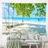 Holiday Style Carpet Wall Hanging Sunny Beach Coconut Palm Yoga Mat Boho Decor Towel Bedroom Decoration J220804