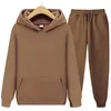 Mens Ladies Casual Wear Sportswear Solid Color Pullover Pants Autumn and Winter Fashion Suit 220811