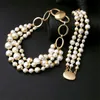 DHL Ship Glass Glass Pearl Multi-Layer Ladies Necklace Short