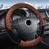 Winter Plaid Briefs Car Steering Wheel Cover Wrap 7 Colors To Choose For 37 38 Cm 145 "15" Braided On Steering Wheel Warm Soft J220808