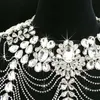 Chains Women Rhinestone Crystal Bridal Handmade Wedding Shoulder Halter Necklace Imitation Pageant Party Prom JewelryChains