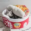 Cat Beds furniture Pet Products Cat Winter Tent Funny Noodles Small Dog Bed House Sleeping Bag For Kitten Plush Pad Furniture Accessories L220826