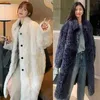 Women Long Setcion Imitation Lamb Fur Jakcets Winter Female Single Breasted Fur Outwears Sexy Fake Fur Tops J3590 T220810