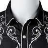 Stijlvol western cowboy mannen merk ontwerp borduurwerk slank fit casual lange mouw s heren bruiloftsfeest shirt voor man 220811