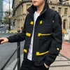 Giacche da uomo Bomber giapponese da college per uomo Cachi Casual Hiphop con cappuccio Autunno Maschile Esercito militare Streetwear Cargo CoatMen's