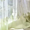 Zasłony zasłony nowoczesne zasłony tiulowe do salonu w sypialni zielony liść Sheer Voile Kitchen Window Screening Rolety drapescurtain