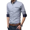 Camisa social casual legível homem de manga longa negócios slim office masculino algodão masculino camisetas brancas 4xl 5xl 220811