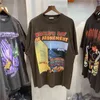 Loose Men's T-shirts Vintage 2023 Mens Shirts Casual Galleryes Love Earth Print Retro Short Sleeve Couple T-shirt Fa 94BB