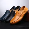 Men Loafers Leather Shoes Casual Breathable Sneakers Flats Driving Comfort Plus Size 220810