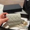 2022-ladies Classic Mini Flap Smash Ball Bag Square Candy Color Quilted Plaid Chain Justerbar rem Guldmetall Hårdvarumynt