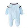 Retail baby stickad långärmad lapel bomull romer nyfödd julrompers toddle spädbarn bodysuit barn onesies jumpsuits