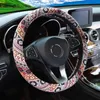 New Printed Cloth Linen Bohemian Canvas Universal Car Steering Wheel Cover 3738 Cm 14515 Inches M size Steering Wheel Wrap J220808