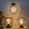 Night Lights Retro Iron Art Minimalist Table Lamp Battery Powered Hanging Lantern For Bedroom Bedside Xmas Decoration LightNightNight