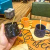 Noordse stijl keramische koffiekop en schotel set eenvoudig Engels zakelijk kantoor Water luxe afternoon tea mark cup mok cat mug t220810