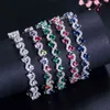 Bracelet Bracelet Designer Pera 5 Options de Couleur Mode Dames Argent Cubic Zirconia Royal Blue Tennis Bracelets Bijoux pour Cadeau de Noël B017