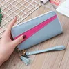 HBP Women's Long Wallet Korean Version Splicing Contrast Color Handbag Tassel Zipper Wallet Female Student Mobile Phone Bag 220815