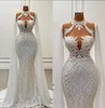 섹시한 레이스 인어 웨딩 드레스 3D 꽃 Appliques 신부 드레스 Robe De Mariee Bridal Gowns