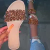 Sandalet Kadınlar Yaz Ayakkabıları Renkli Kristal Sandlas Sıraslı Daireler Moda Bling Slip Slip Home Plaj Ayakkabı