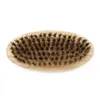 Boar Brestle Hair Beard Brush Hard Round Wood Handle Anti-Static Boar Camm Frisörsverktyg för män Skägg Anpassningsbar FY3848 0818