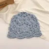 Fleur tissée à la main chapeau mince creux printemps et été dentelle respirant tête foulard chapeau crochet Baotou fil de coton chapeau