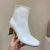 Buty luksusowe dzielone palce kobiety skórzane buty z mikrofibry krótkie zamek błyskawiczne mejr 2022 dziwne obcasy Tabi Ninia Riding Bootsboots
