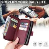 Slim Lanyard Magnetic Folio Phone Case for iPhone 14 13 12 Mini 11 Pro Max XR XS 7 8 Plus SE2 SE3 9 Card Slots Zipper Leather Wallet Chain Bracket Business Shell