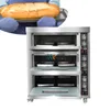 電気オーブンコマーシャル3デッキ6トレイベーキングオーブンパンピザケーキベーカリーマシンキッチン装備