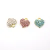 20pcs Cute Small Mix Color DIY Craft Charms For Kids Muslim Islamic Rhinestone Crystal Love Heart Shape Pendant Charm For Bracelet /Necklace Making Jewelry