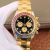 Huiya06 Drop Men's Watch Automatic Mechanical 2813 Movement Watches 40mm Steel Colorful Rainbow Diamond Bezel Sapphir206Q