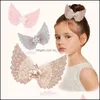 Accesorios para el cabello 15586 Baby Girls Barrette Kids Shinning Bowknot Barrettes Niños Angle Wing Lentejuelas Estrellas Horquillas Clip Acc Mxhome Dhv64