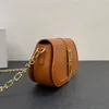 Borsa a tracolla con tracolla a catena Borsa a tracolla ritagliata Borse con patta Decorazione hardware di moda Borsa a tracolla in vera pelle di vacchetta Rimovibile Due cinturini Pochette da donna