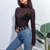 Maglietta estiva con stampa lunare Primavera Donna Dolcevita Long Seve Skinny Top Tee Casual Egant Aderente T-shirt 22H0818