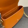 Borsa a tracolla con tracolla a catena Borsa a tracolla ritagliata Borse con patta Decorazione hardware di moda Borsa a tracolla in vera pelle di vacchetta Rimovibile Due cinturini Pochette da donna