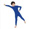 Costumi Catsuit per bambini Tuta Zentai Danza Unitard Tute in spandex Indossare collant in pelle senza cappuccio guanti piede Cerniera posteriore per adulti