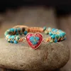 Bangle Designer Natural Stone Heart Charm S String Traided Macrame Jaspers Friendship Wrap Bracelet Femme Women Jewelry