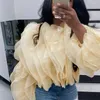 Plus Size S-3xl 4xl 5xl Women Designer Tops Explosion Layered Fluffy Petal Chiffon Long Sleeve Fashion Clothing