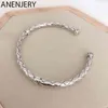 Bracelet Bangle Designer Anenjery Silver Color Rhombus Open Bangles for Women Men Geometric Cuff Jewelry Gifts S-b484