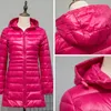 S 7XL Piumini lunghi da donna Cappotto anatra con cappuccio ultraleggero Inverno gonfio portatile per parka antivento 220818