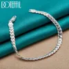 Doteffil Bracciale in argento sterling 925 6mm 18/19/20cm Catena laterale piatta Chiusura a moschettone per donna Uomo Gioielli di fidanzamento di nozze