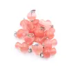 Pierre Naturelle Sculpté 20mm Champignon charmes rose Quartz améthyste Chakras Cristal Oeil De Tigre Main Pendentif Charmes Pour DIY Fabrication de Bijoux Collier