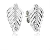 Andy Jewe Shimmering Feathers Stud örhängen gjorda av 925 Sterling Silver Fit European Pandora Style Ale Stud Jewelry