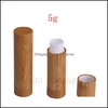 Per flaska smink bambu design tom läpp brutto container läppstift rör diy kosmetiska behållare balsam rör släpp leverans topprimmer dhgjk
