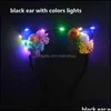 Couronnes De Fleurs Décoratives Femmes Filles Couronne De Fleurs Lapin Oreille De Chat Cheveux Hoop Glow String Light Bandeau Cadeau De Fête Cosplay Bdesybag Dhj64