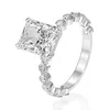 Vintage squarecut 6ct Lab Diamond Promise Ring 100% Real 925 Sterling Silver Compromiso Anillos de boda para mujer Joyería