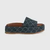 Designer Slide damski g sandały kapcie męskie klapki luksusowe płaskie gęste hafty haftowe wydrukowane galaretki gumowe skórzane buty