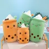 2022 Stuffed Animals Cute Soft Simulated Large Fruit Pearl Ice Cream Milk Tea Cup Pillow Plush Toy