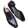 럭셔리 남자 옥스포드 신발 정품 가죽 인쇄 브라운 블랙 레이스 업 뾰족한 발가락 사무실 웨딩 드레스 cormal4770673