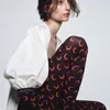 Tasarımcı Kadın Moda Ay Çiçek Baskı Taytlar Sıska Külotlu Köpek Teşhal Legging Elastik İnce Sıkışmış High Street Tayt Pantolon Sonbahar Kadın Seksi Çoraplar