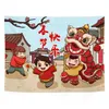 Arka Plan kumaş Çin Yeni Yıl Fotoğraf Asma Dekorasyon Seti Duvar Kaplama Oturma Odası Yatak Odası J220804